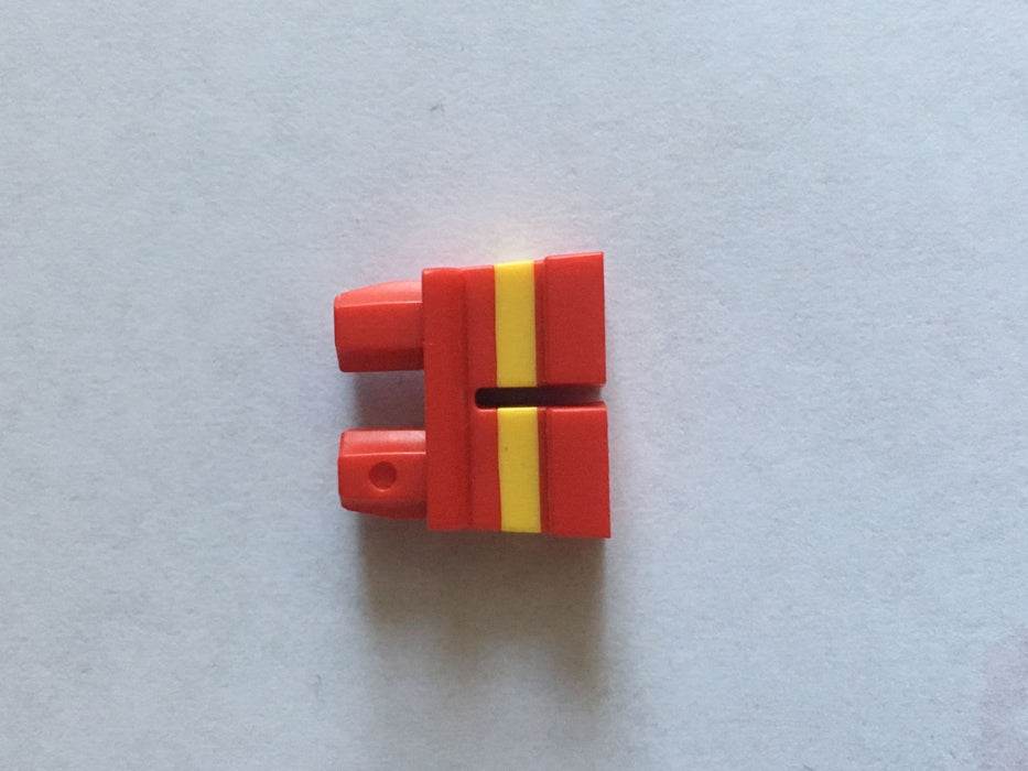 LEGO® Short Red Legs With Yellow Stripes x 10